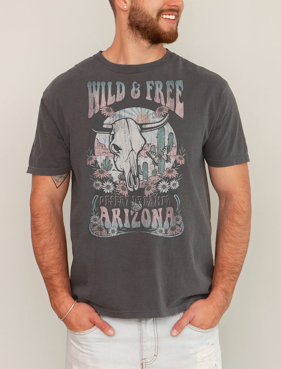 Wild and Free: Arizona Desert Tee | Retro-Style Western T-Shirt for Travel and Road Trips product image (24)