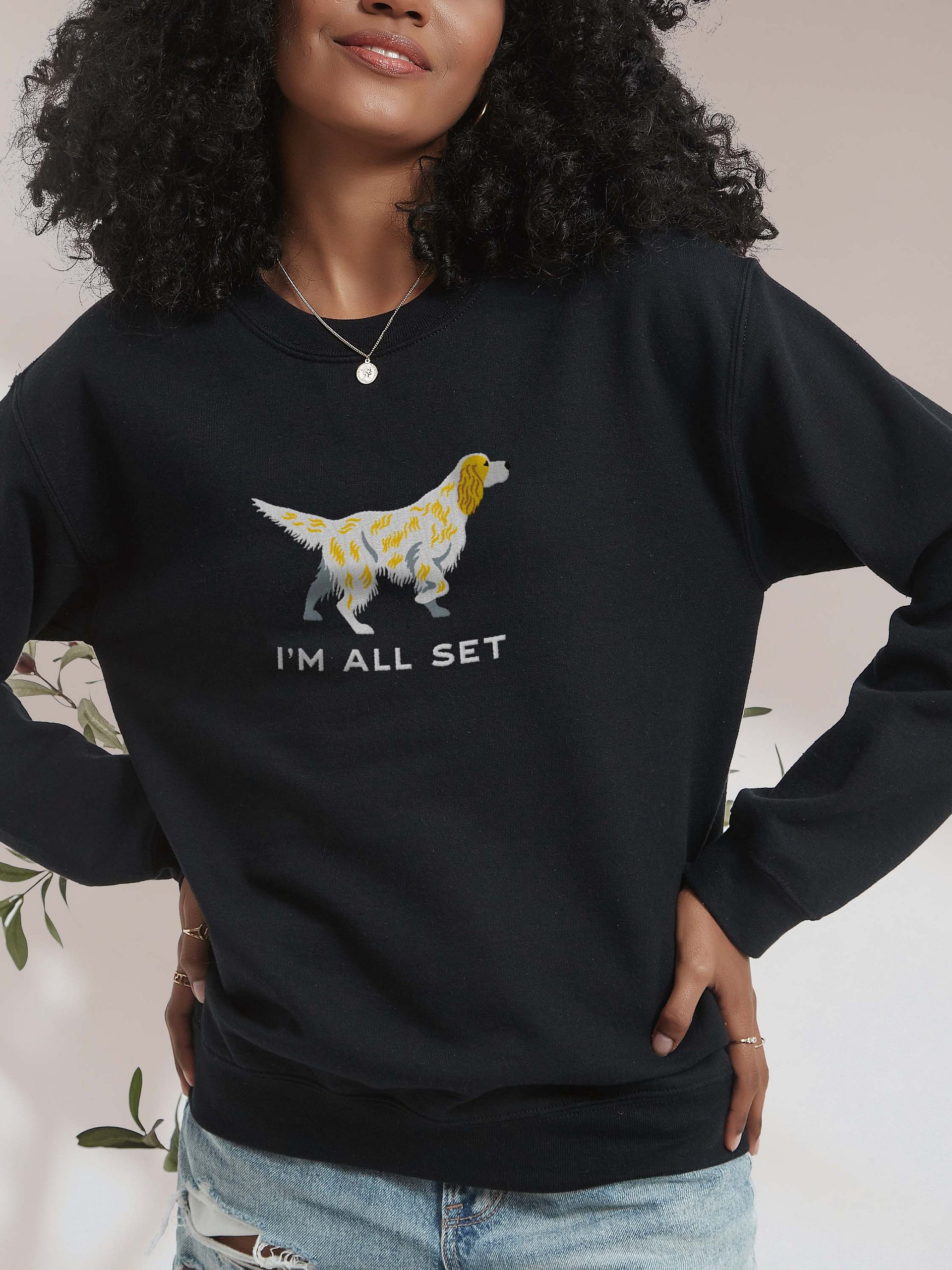 I'm All Set Sweatshirt (Embroidered) of an English Setter(Lemon Belton) product image (2)
