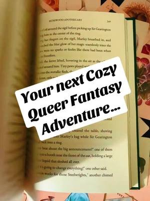 Your next cozy queer fantasy adventure is… Mosswood Apothecary by JP Rindfleisch IX. In this cute story a recently graduated botanical alchemist ventures north to a small town named Frostfern Valley to research waning magic and discovers love along the way. It’s cute. It’s cozy. It’s queer. And there is a sneaky little shadow ferret. If you were looking for queer found family and joy with inspiration from studio Ghibli then check out Mosswood Apothecary. You can grab it now in the TikTok shop or where books are sold  @@jprindfleisch bookshop ##queerfantasy##cozyfantasy##queerbook##queerromance##lgbtbooks