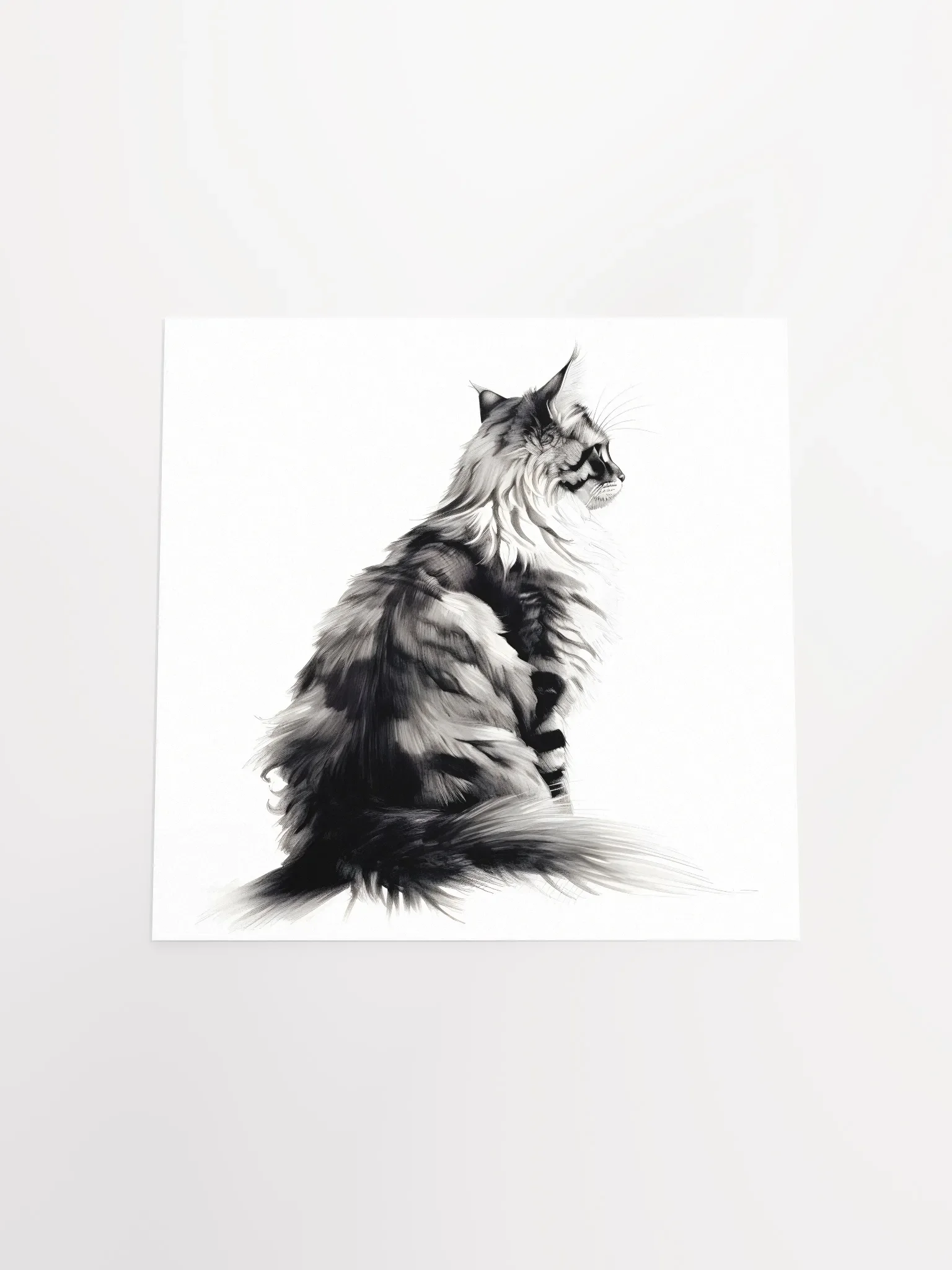 Maine Coon Ink Art Poster Wall Print product image (4)