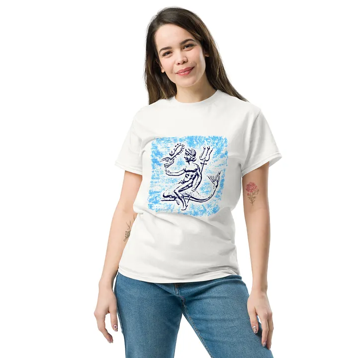 Taras Riding Dolphin Authentic Greek Art 3rd Century BC, White T-Shirt product image (2)