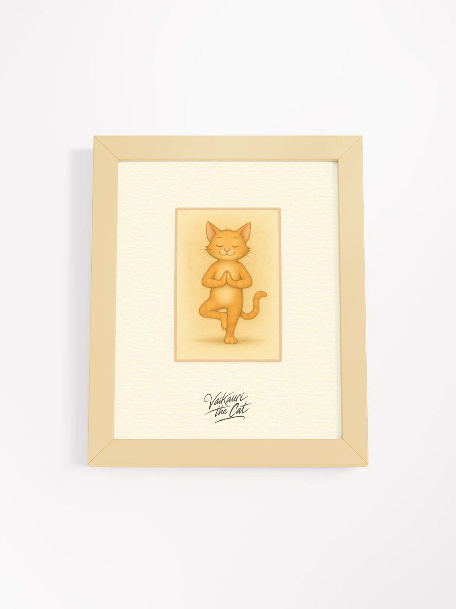 Vaikauri Cat Yoga Framed Artprint product image (1)