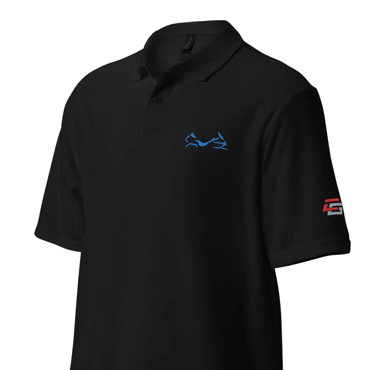Shadow Wing Polo Shirt Blue Embroidery product image (1)