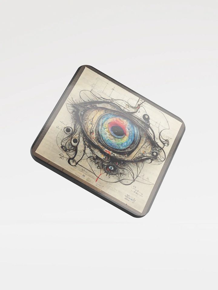 Surreal Eye Glossed Cork Coaster product image (1)