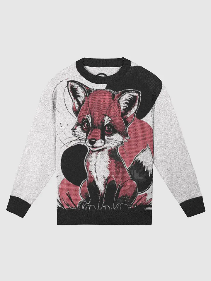 Pink Fox Knitted Crewneck Sweater Relaxed Fit product image (1)