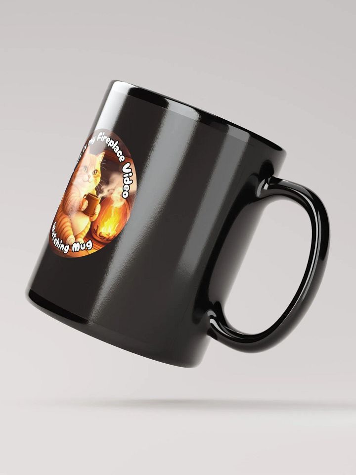 Cozy Cat - This is my Fireplace Watching Mug | Black Glossy Mug product image (3)