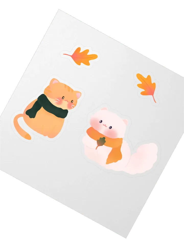 Autumn Cats Vinyl Stickers product image (2)