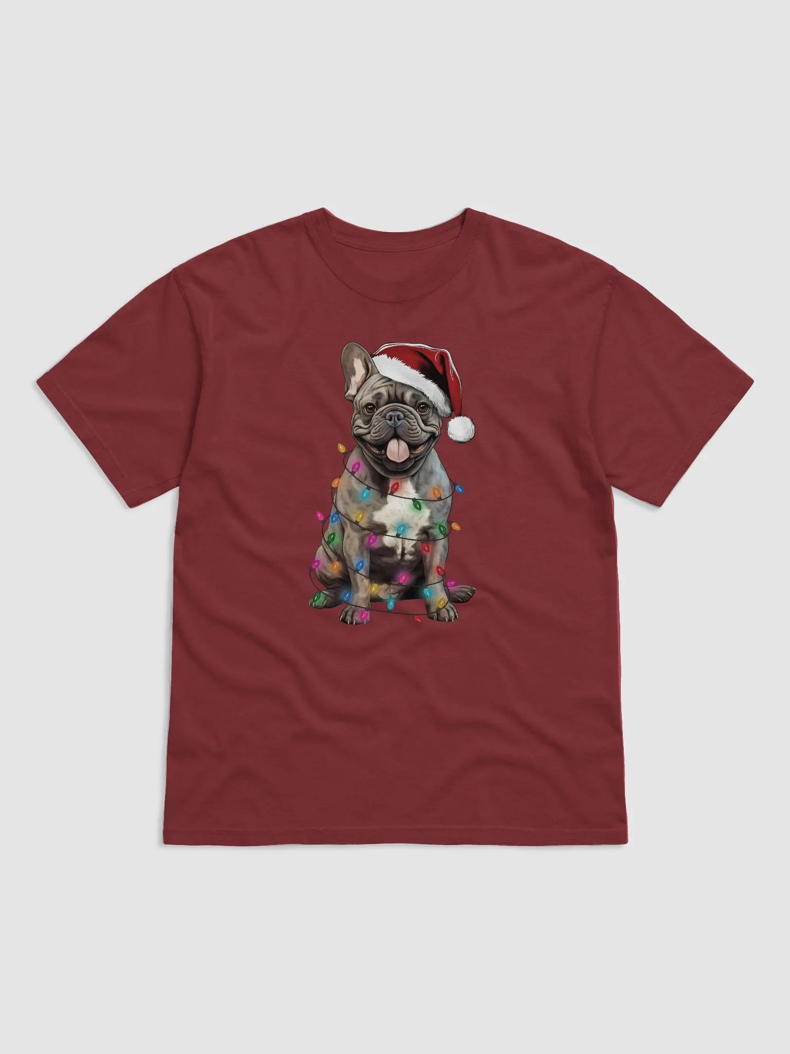 Funny French Bulldog(Brindle) Christmas T-Shirt for Frenchie Paw-rents product image (9)