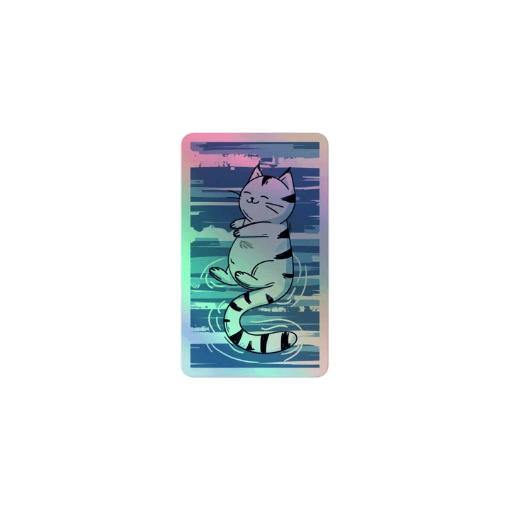 Purrfectly Quirky Cat Vibes – Kiss-Cut Holographic Sticker Sheet product image (1)