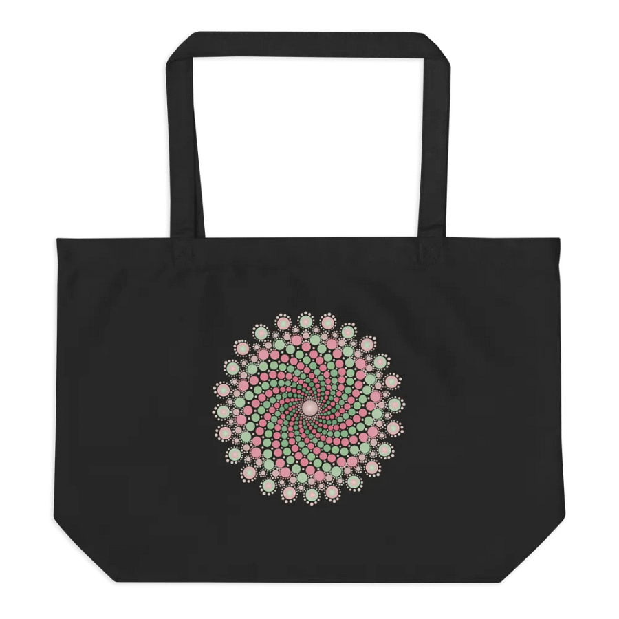 Green and Pink Dot Mandala Organic Cotton Tote Bag product image (3)