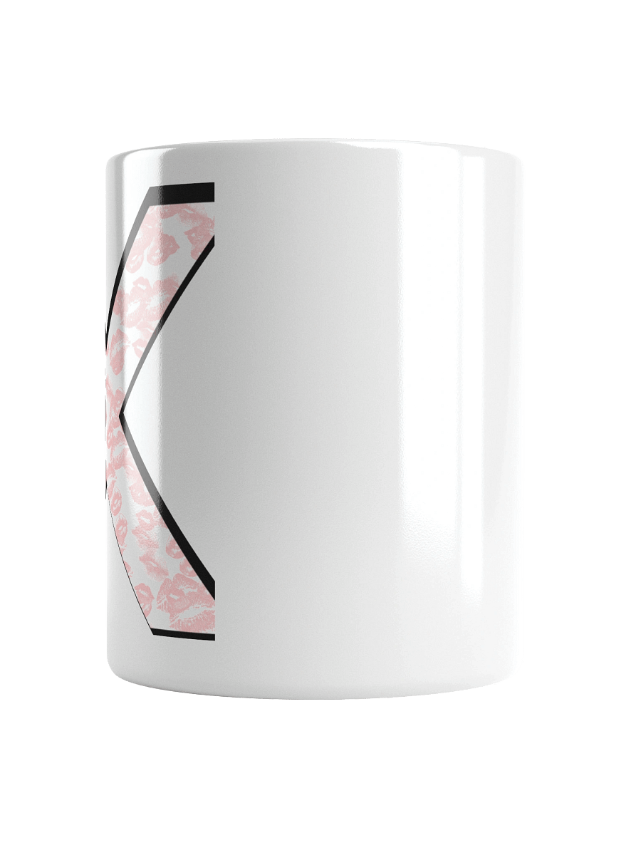 White X Pink Lipstick Kisses | Glossy White Mug product image (2)