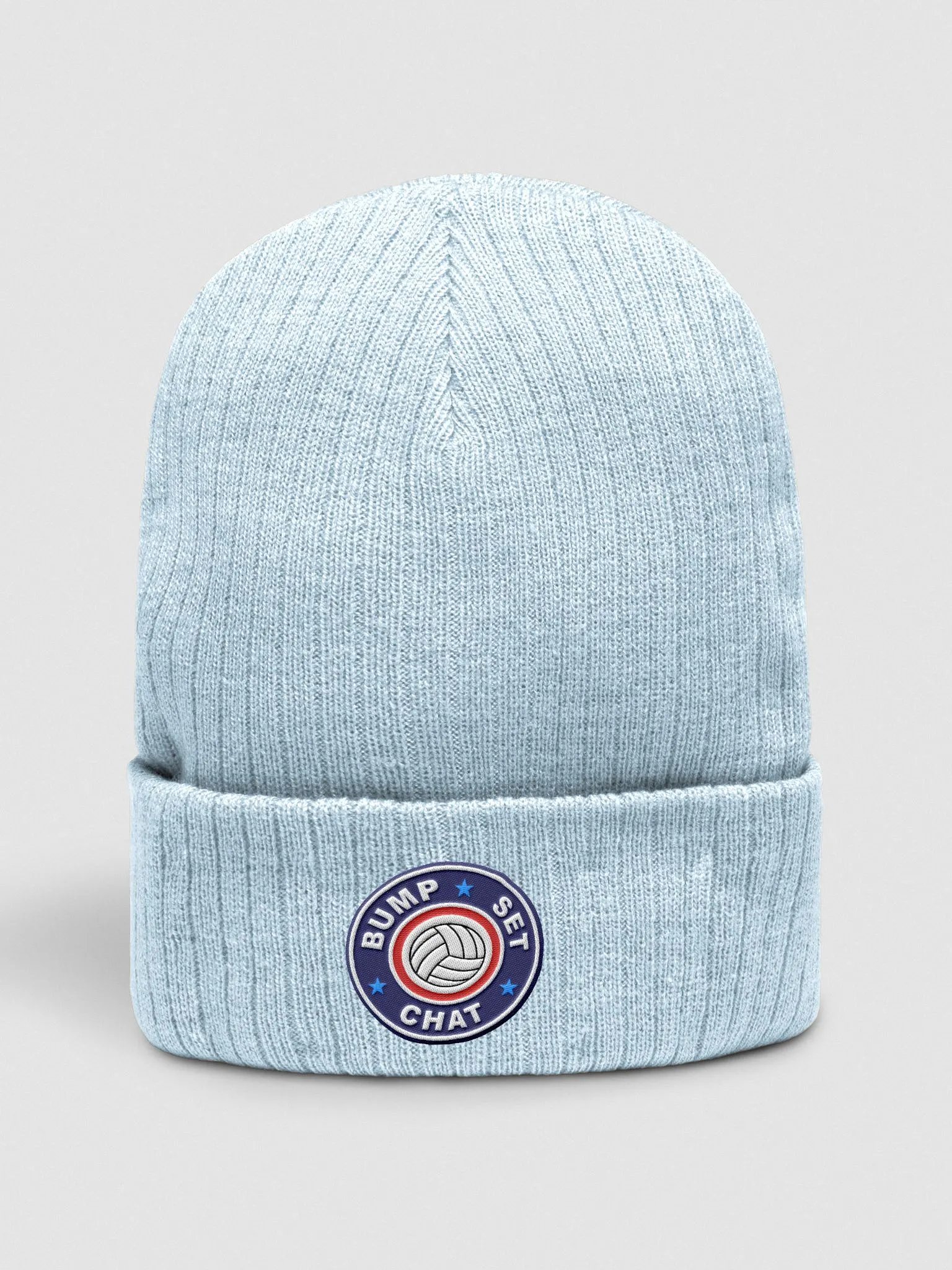 Baby Blue Bump Set Chat Ribbed Beanie product image (1)