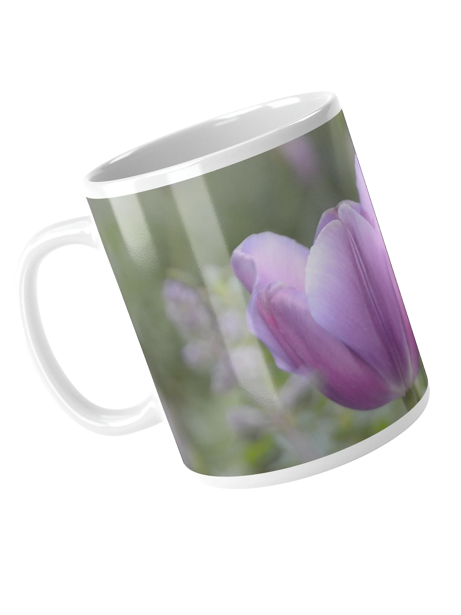 Keramiktasse weiß - Violette Tulpe product image (4)