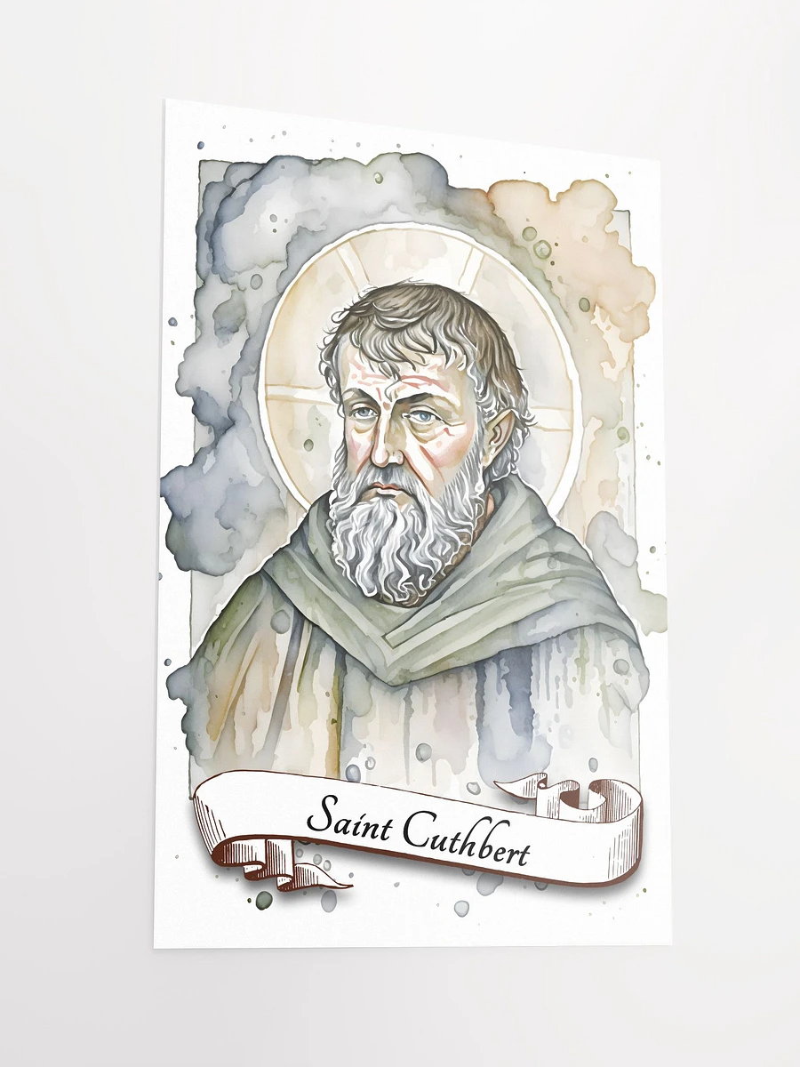 Saint Cuthbert of Lindisfarne Patron Saint of England, Sailors, Shepherds, Northumbria, Matte Poster product image (4)