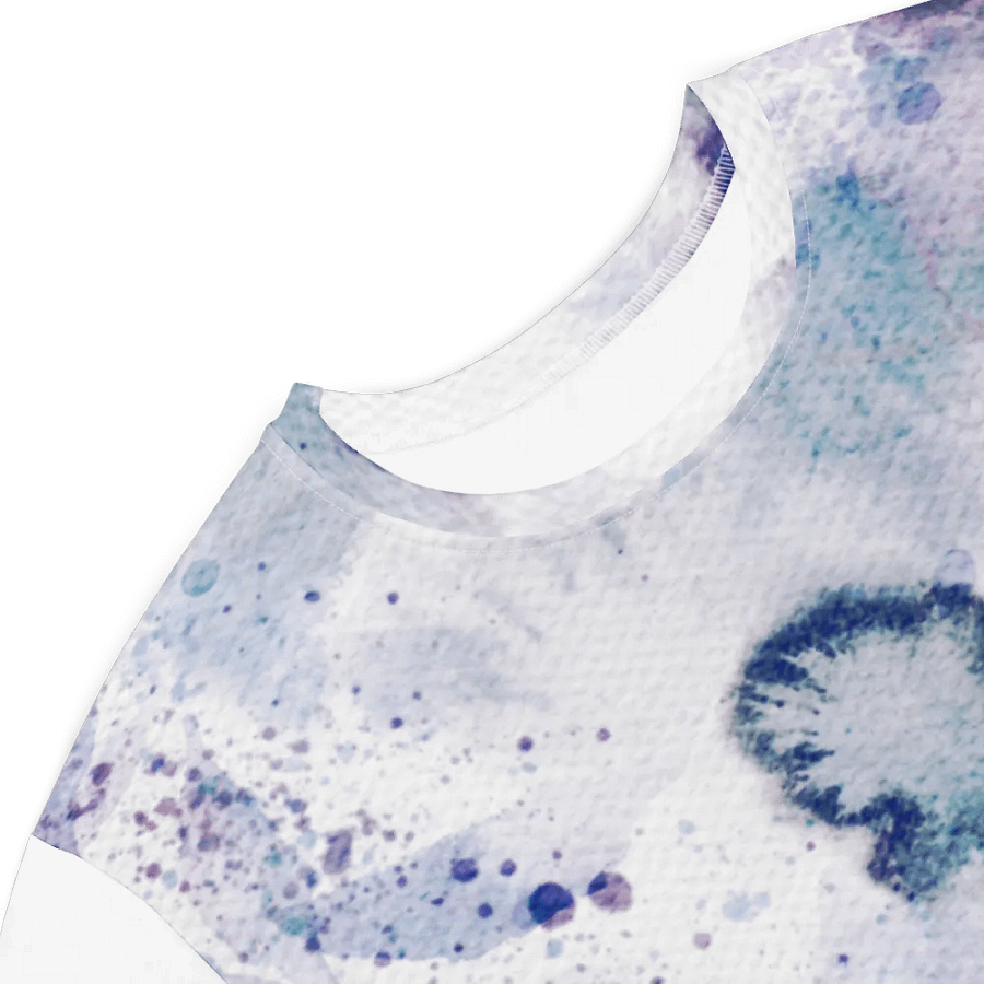 Blue White Watercolour Flower Pattern T-shirt Dress product image (4)