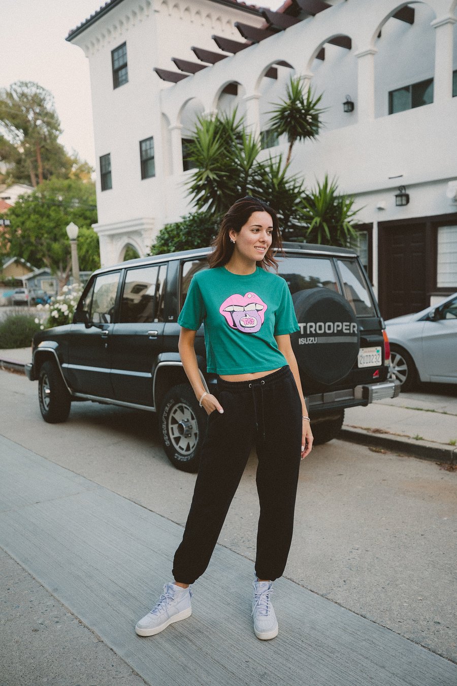 TMG Tongue Teal Crop Top product image (6)