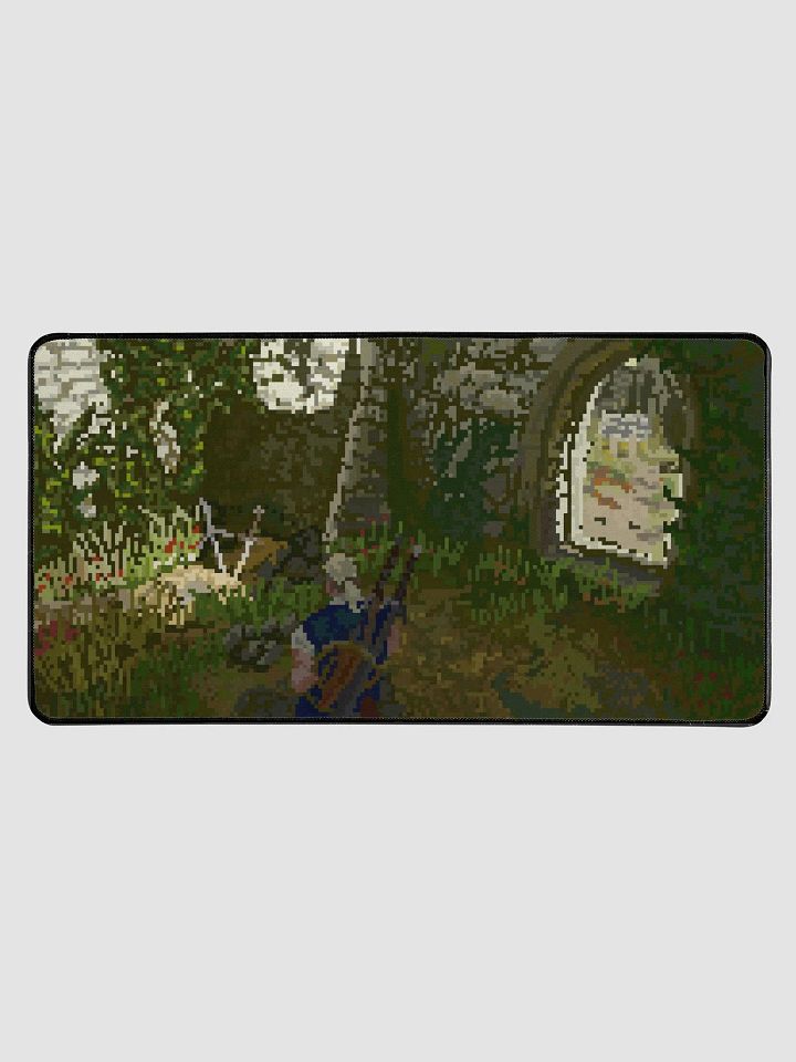"Geralt Meditating in Abandoned Grounds" Desk Mat product image (1)