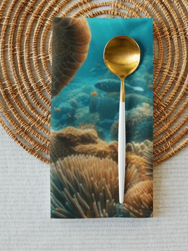 Reef Harmony Cloth Napkin Set | AI Design beautiful underwater life product image (4)