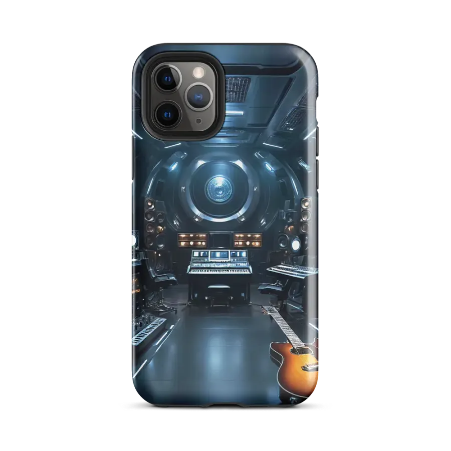 Futuristic Studio Vibes iPhone Tough Case - Sci-Fi Music Room Design product image (25)