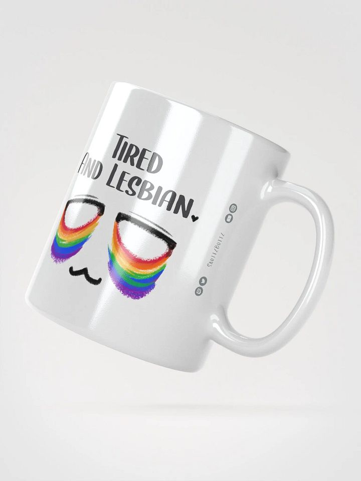Tired and Lesbian - Rainbow Flag Ceramic Mug product image (2)