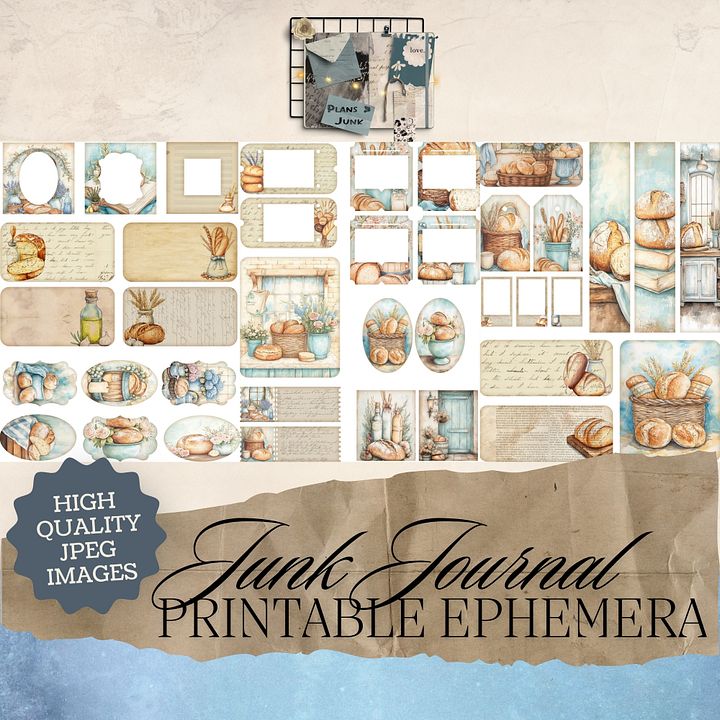 For The Love of Bread - Printable Ephemera Set 1 V3 product image (1)