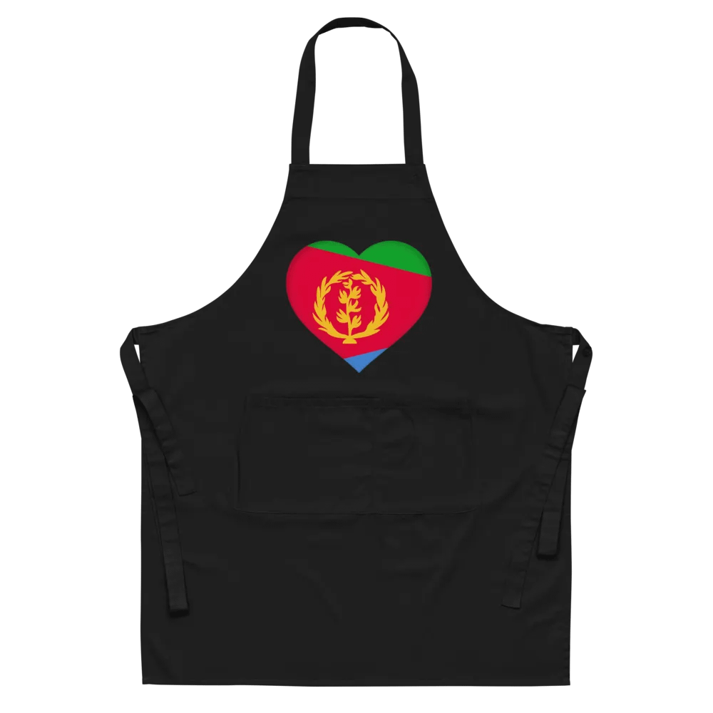 Eritrean Heart Flag Organic Cotton Apron product image (5)