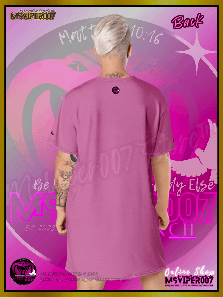 T-Shirt Dress - MsViper007's "Lady Gamers Are Awesome™ | [V3] (vintage pink/solid)" T-Shirt Dress product image (8)
