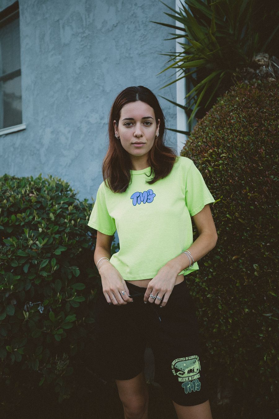 Palm Trees Neon Green Crop Top product image (5)