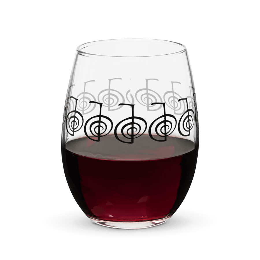 Drinking glass with Reiki healing symbol surrounding entire glass product image (9)