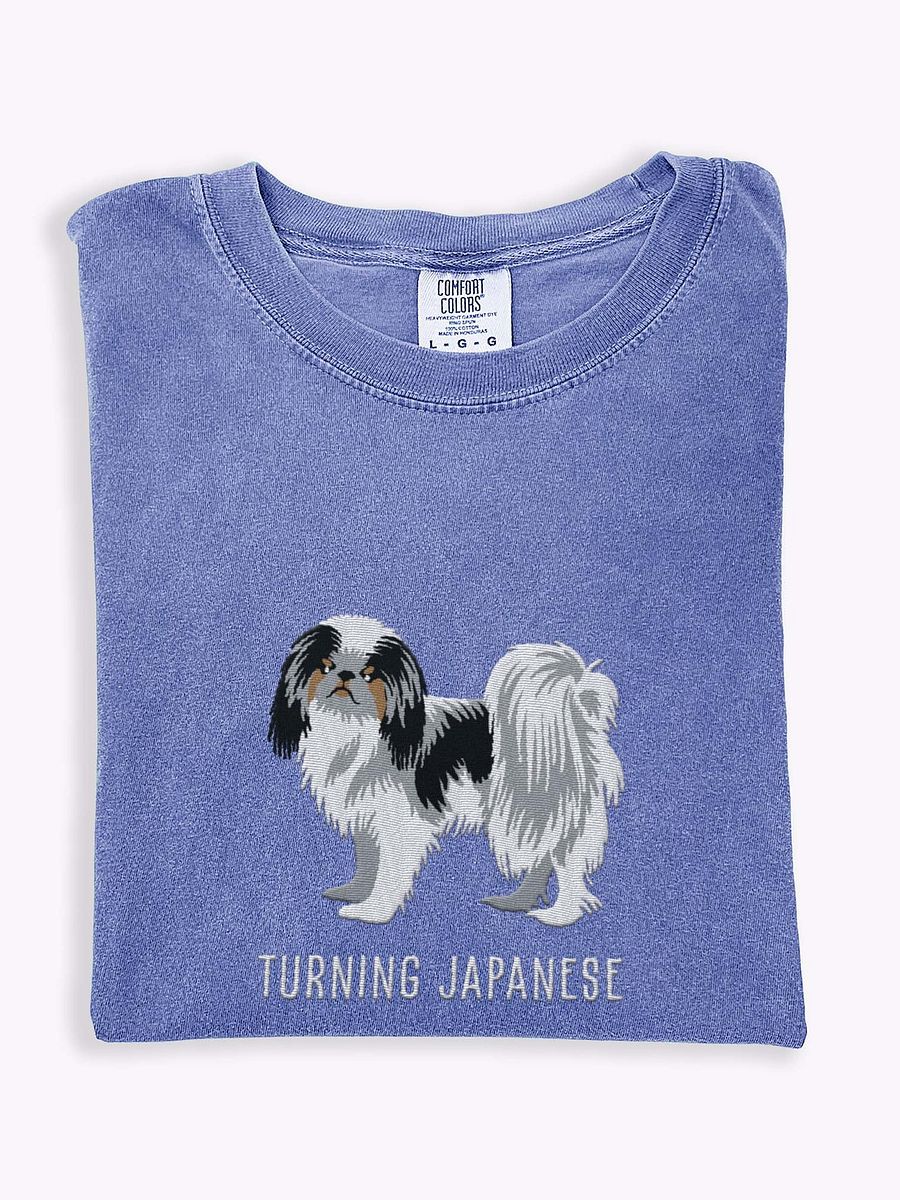 Turning Japanese T-Shirt(Embroidered) of a Japanese Chin(Tricolor) product image (1)