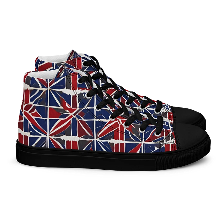 Red And Blue Mosaic Men's High Top Shoes product image (2)