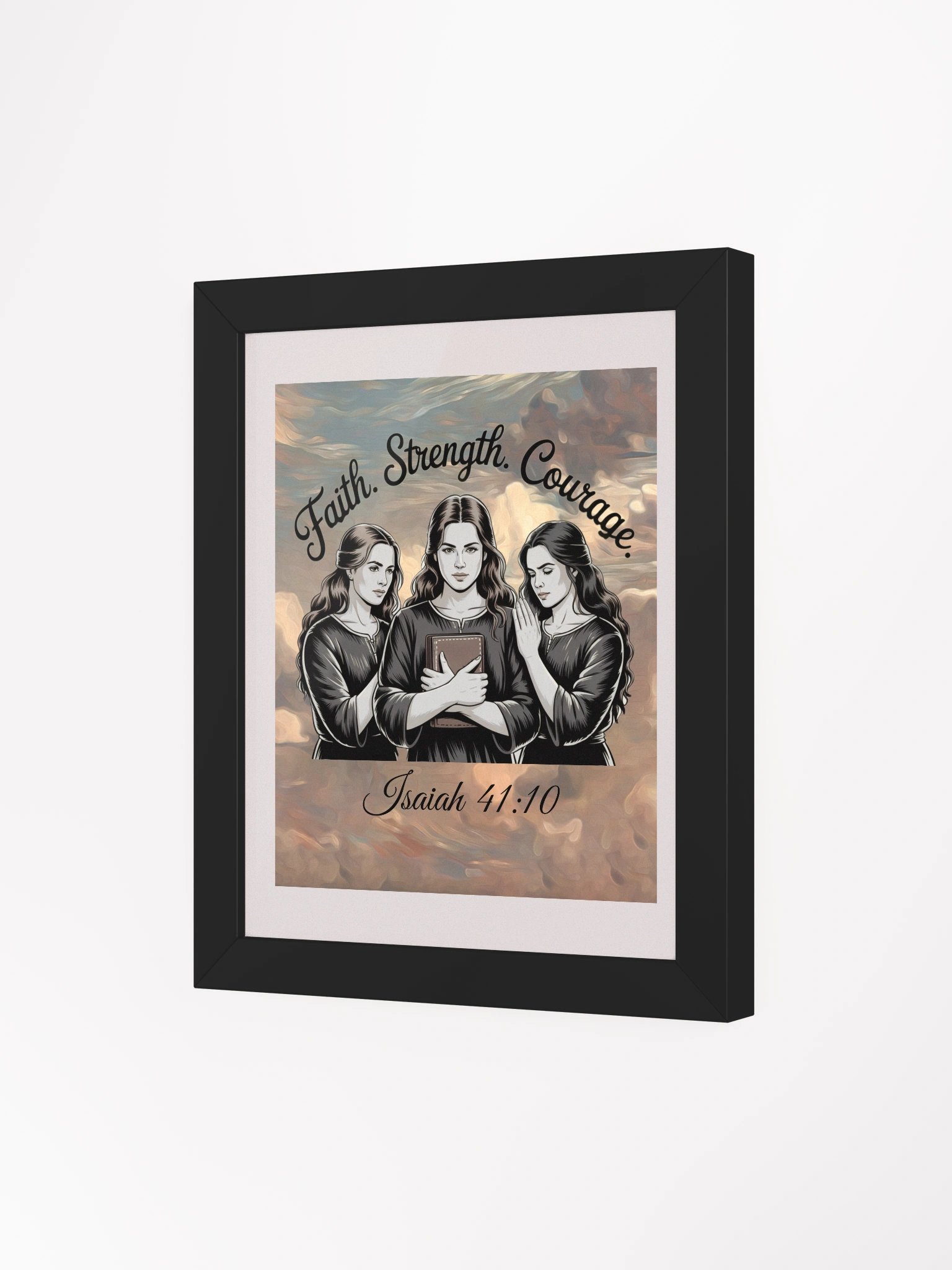 Faith Strength Courage Christin Framed Poster. product image (3)