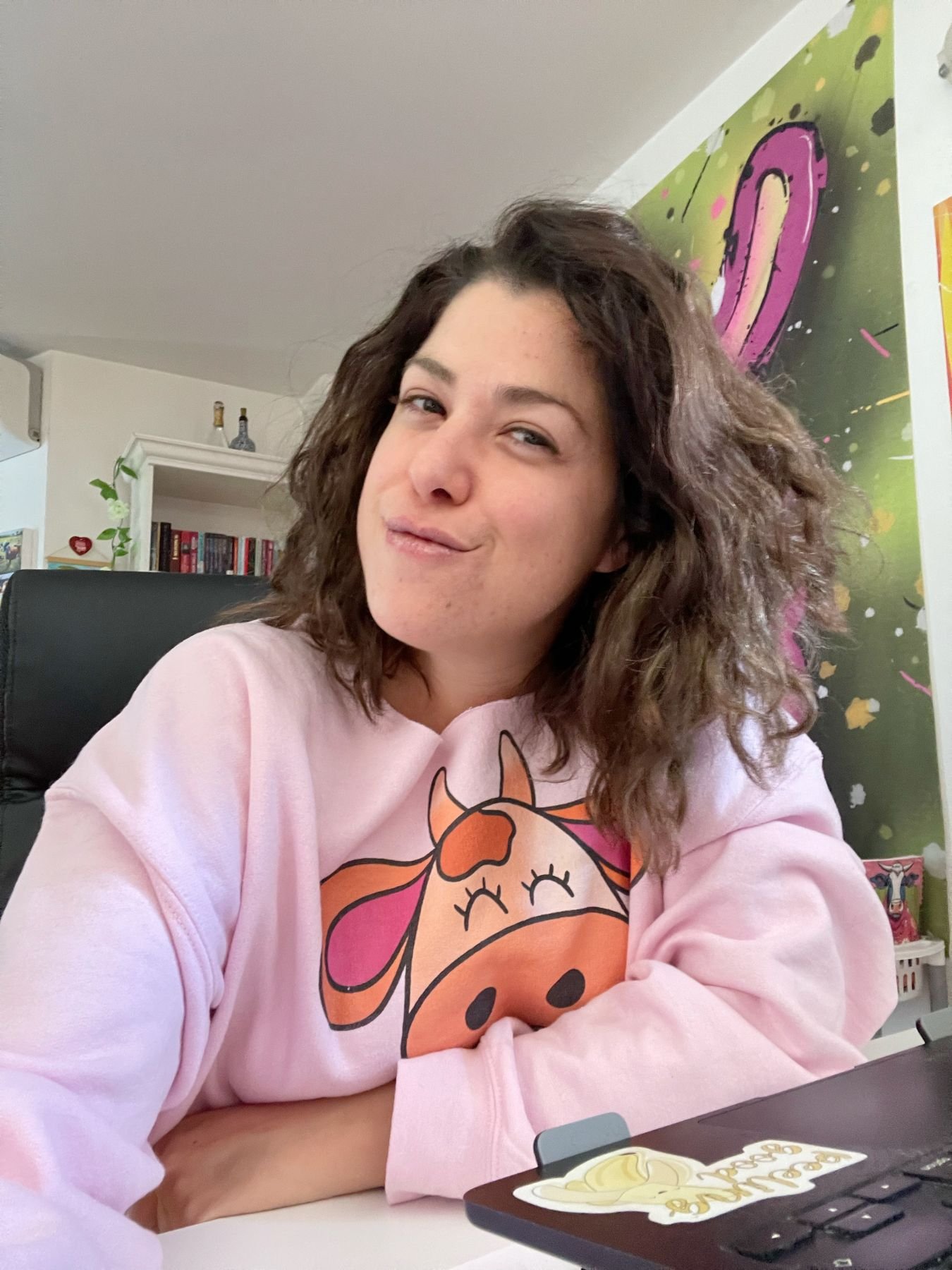 Orange Kawaii Cow Sweatshirt product image (3)