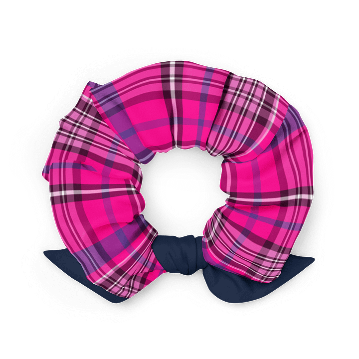 Hot Pink & Purple Plaid Scrunchie | Sustainable Hair Accessory product image (2)