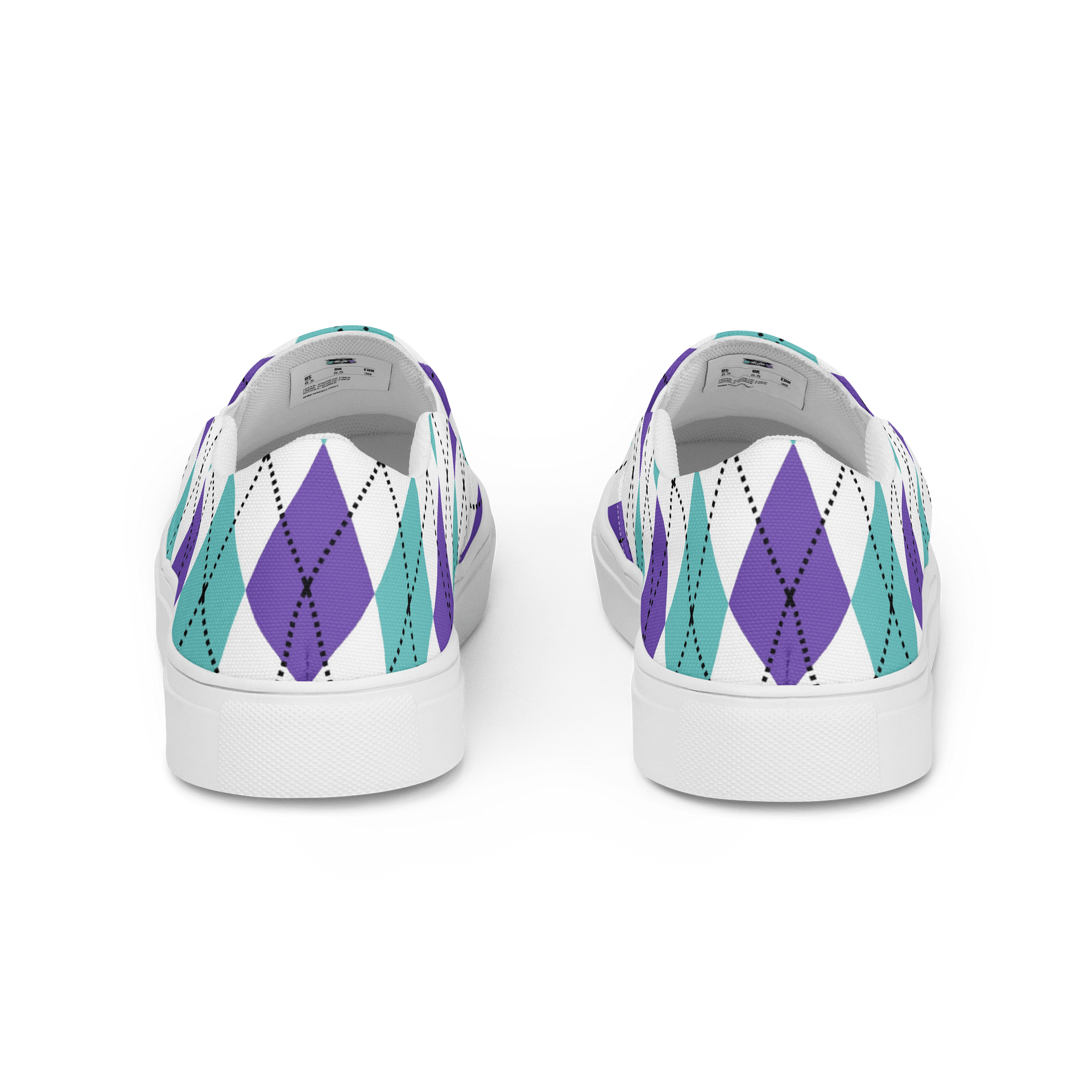 White Argyle Women's Slip-On Shoes product image (4)