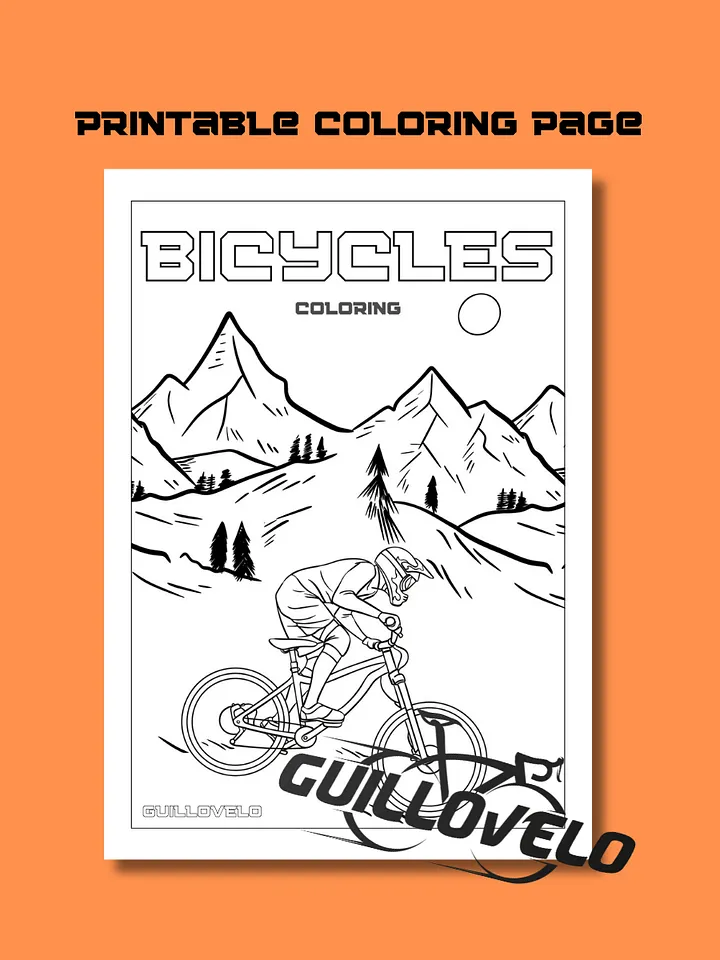 FREE PRINTABLE BICYCLE COLORING PAGE product image (1)