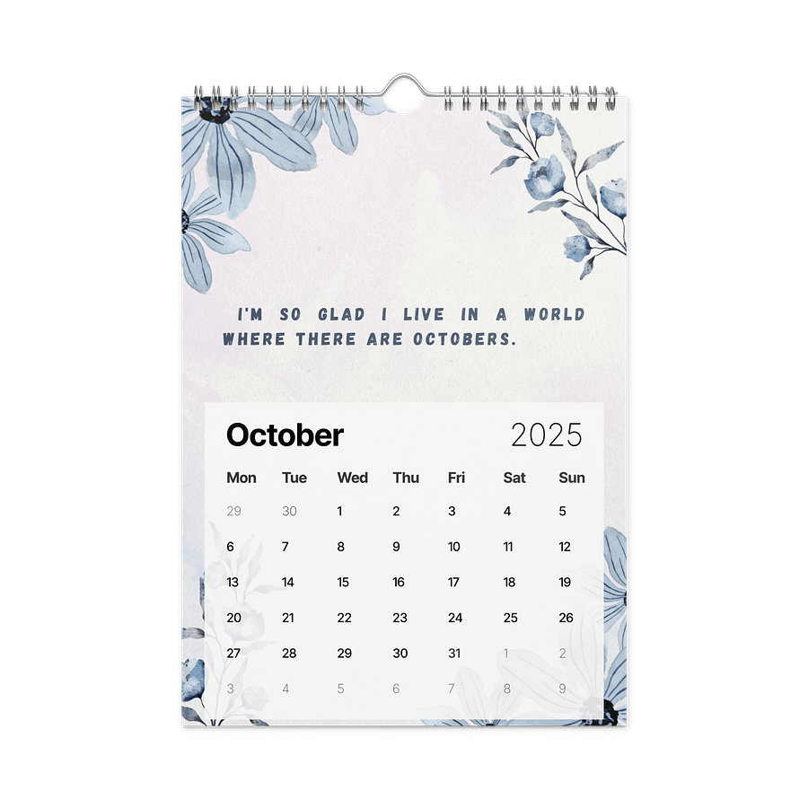 FLORAL INSPIRATIONAL QUOTES WALL CALENDAR 2026 product image (12)