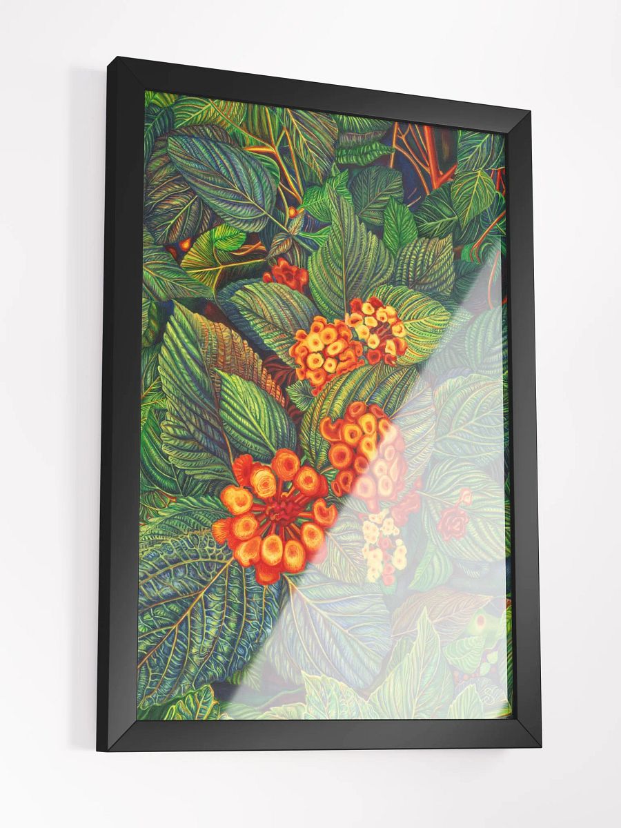 Vibrant Matte Poster in Ayous Wood Frame - Bright Orange Flowers product image (8)