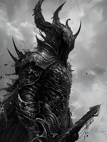 Shades of Valor Black and White Knights Amidst Demons product image (3)