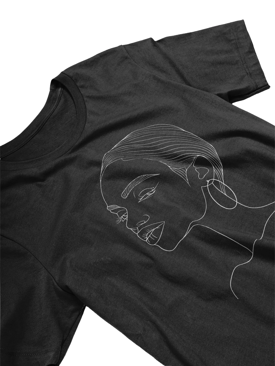 Profile Shaved Black Woman Line Drawing T-Shirt product image (24)