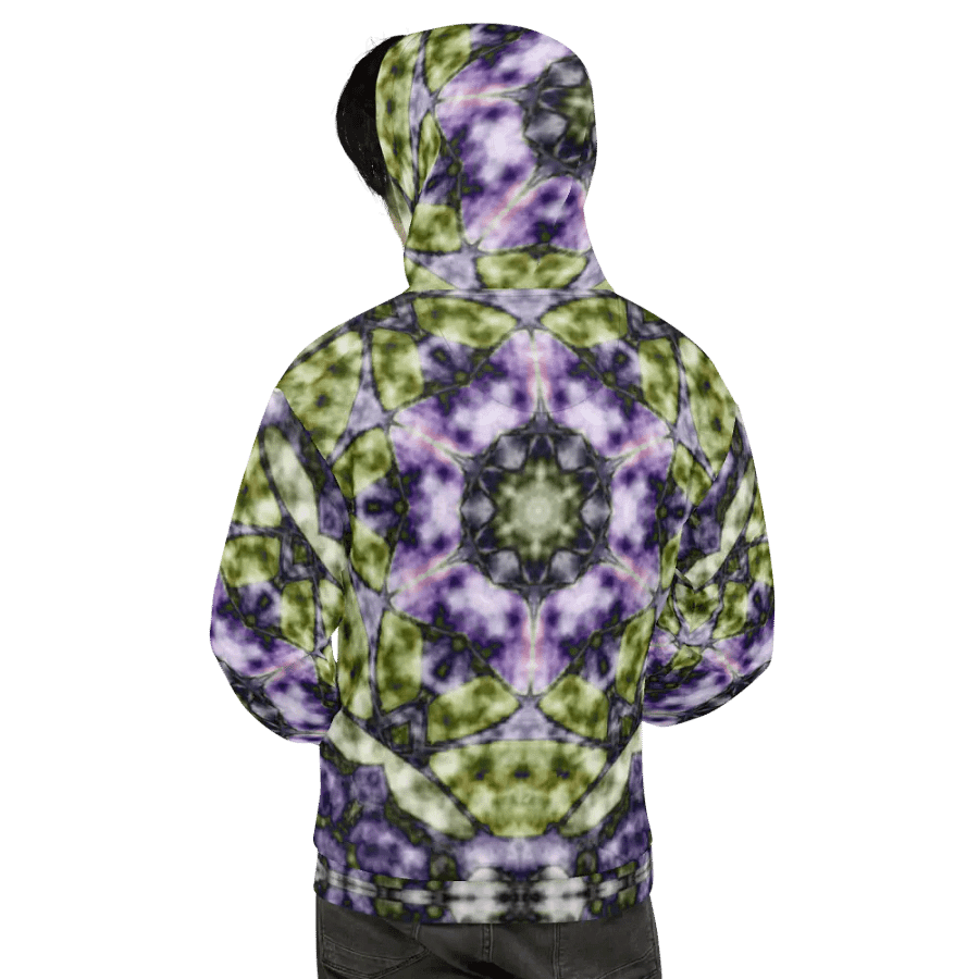 Bohemian 6 Pointed Madala Pink and Green/ All-Over Print Recycled Unisex Hoodie by Sublicolor product image (6)