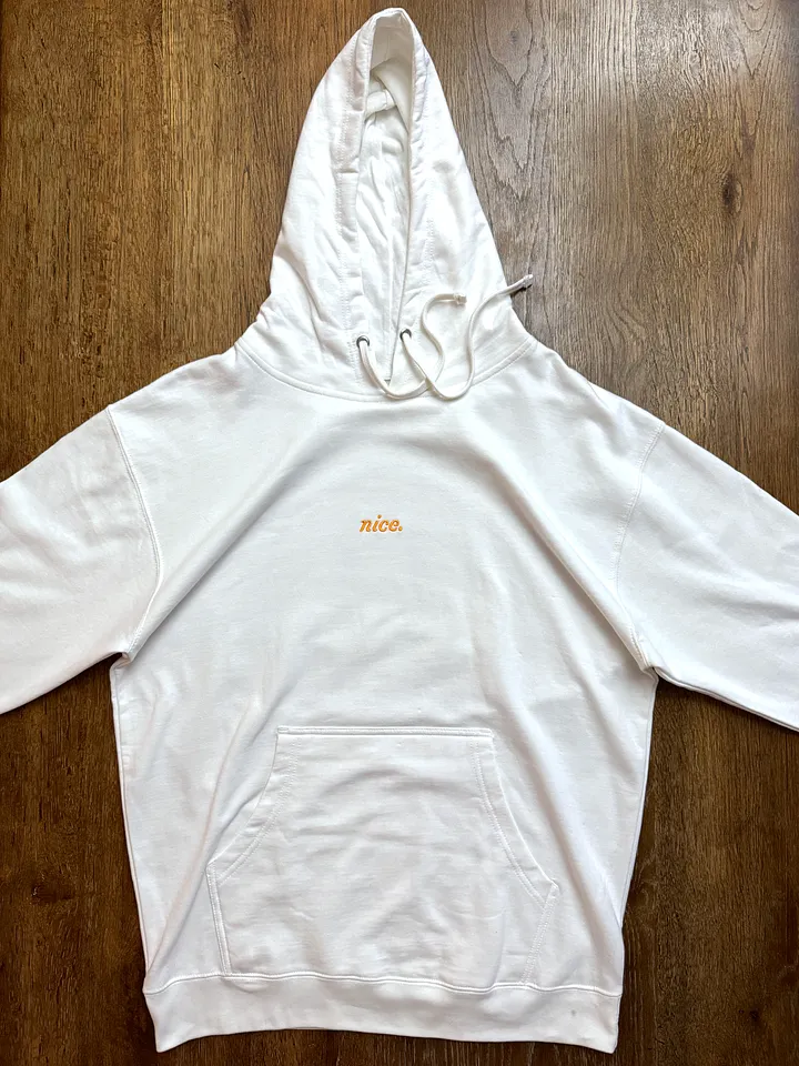 Nice. Gold Embroidered Hoodie (White) product image (1)