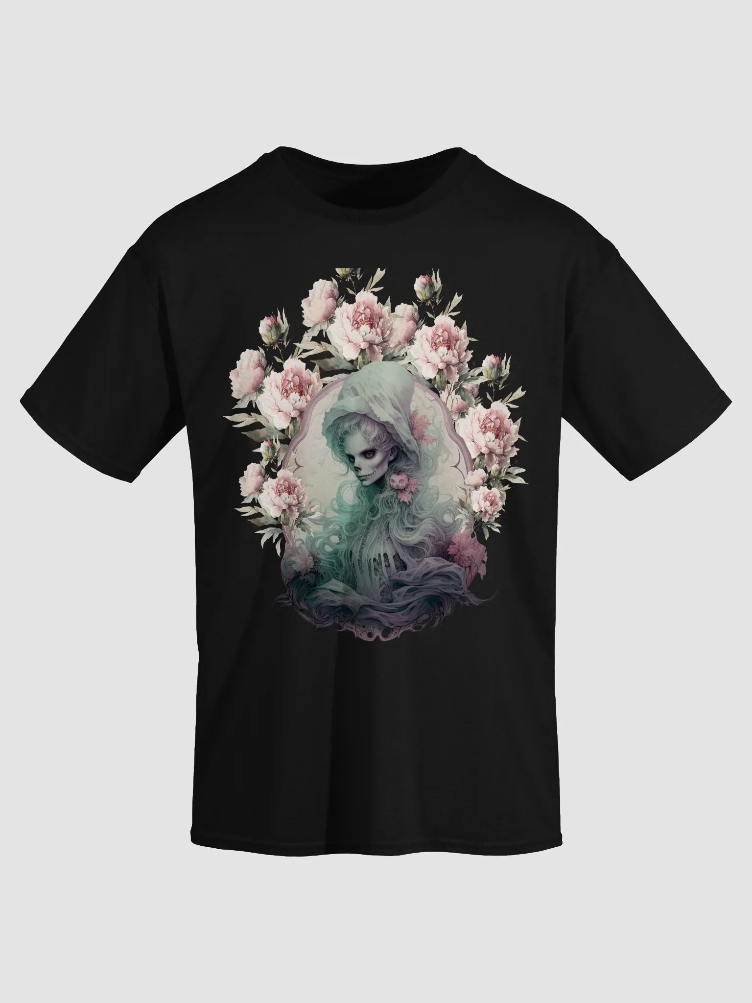 Gothic Floral Skeleton T-Shirt product image (4)