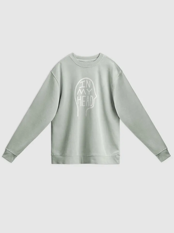 In My Head (white) printed pigment crewneck product image (1)