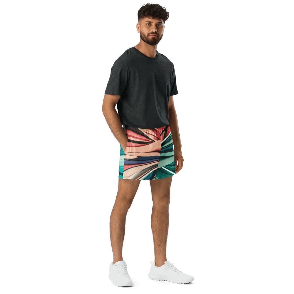 Abstract Geometric Unisex Athletic Shorts in Vibrant Colors (XS-3XL) product image (11)