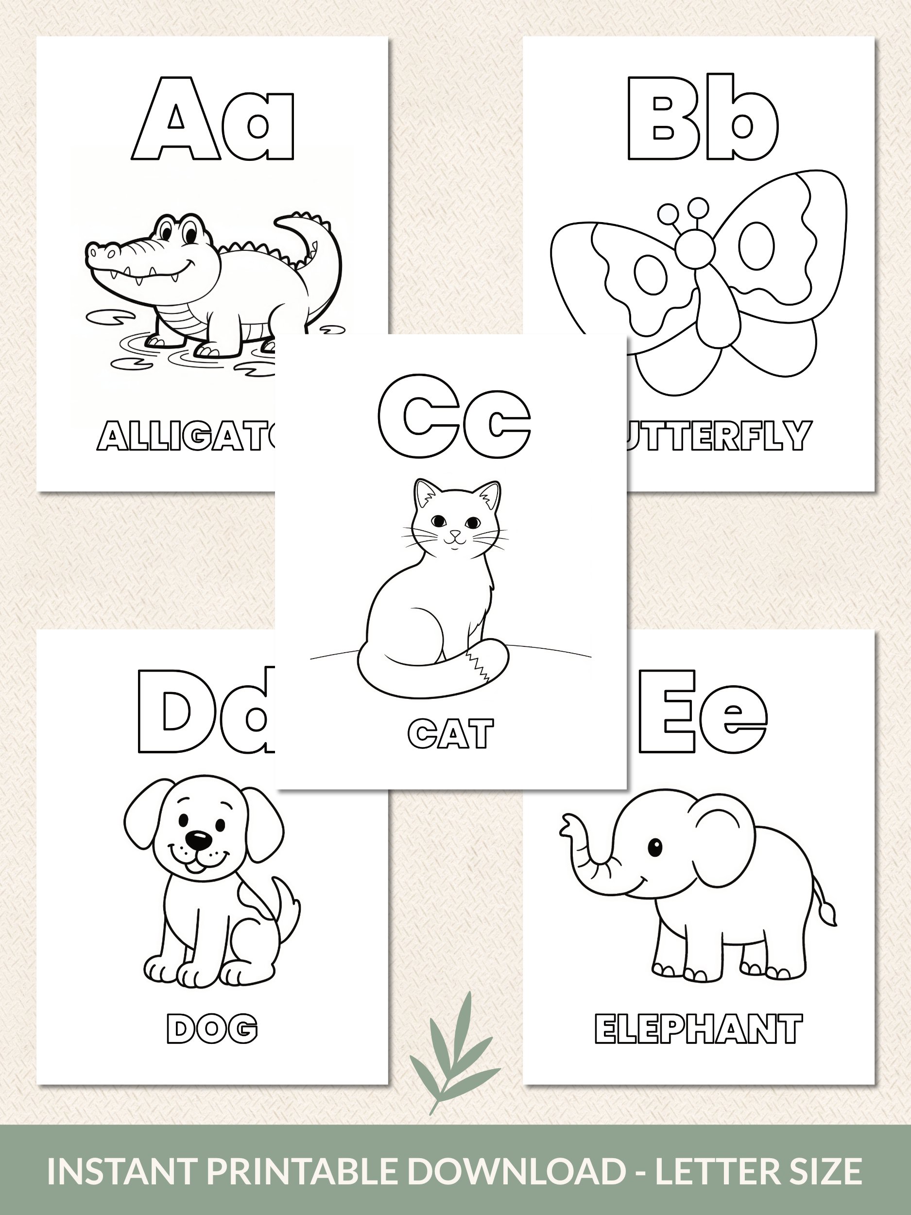 Printable Animal Alphabet Coloring Pages – 26 Fun & Easy Designs For Kids product image (2)