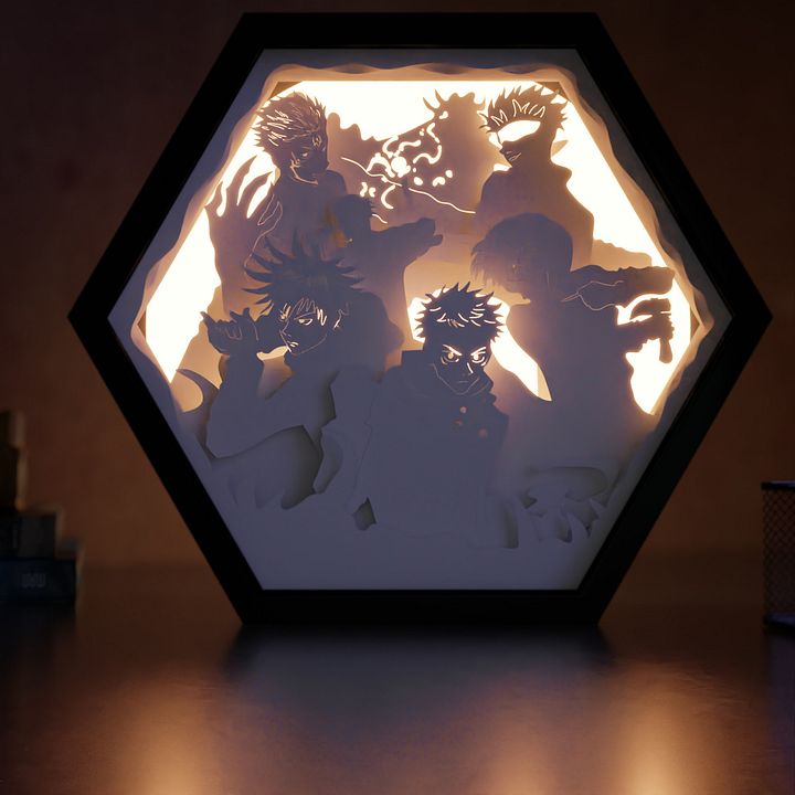 Jujutsu Kaisen Lightbox template 2 in 1 - PDF PNG SVG DXF + Video Tutorial product image (1)