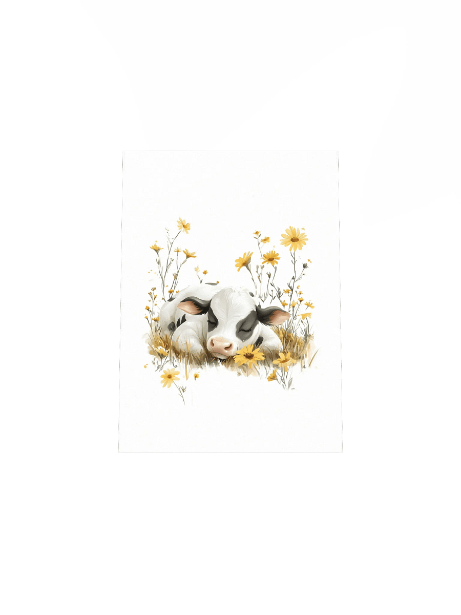 Holstein Cow Yellow Wildflower Nursery Print product image (31)