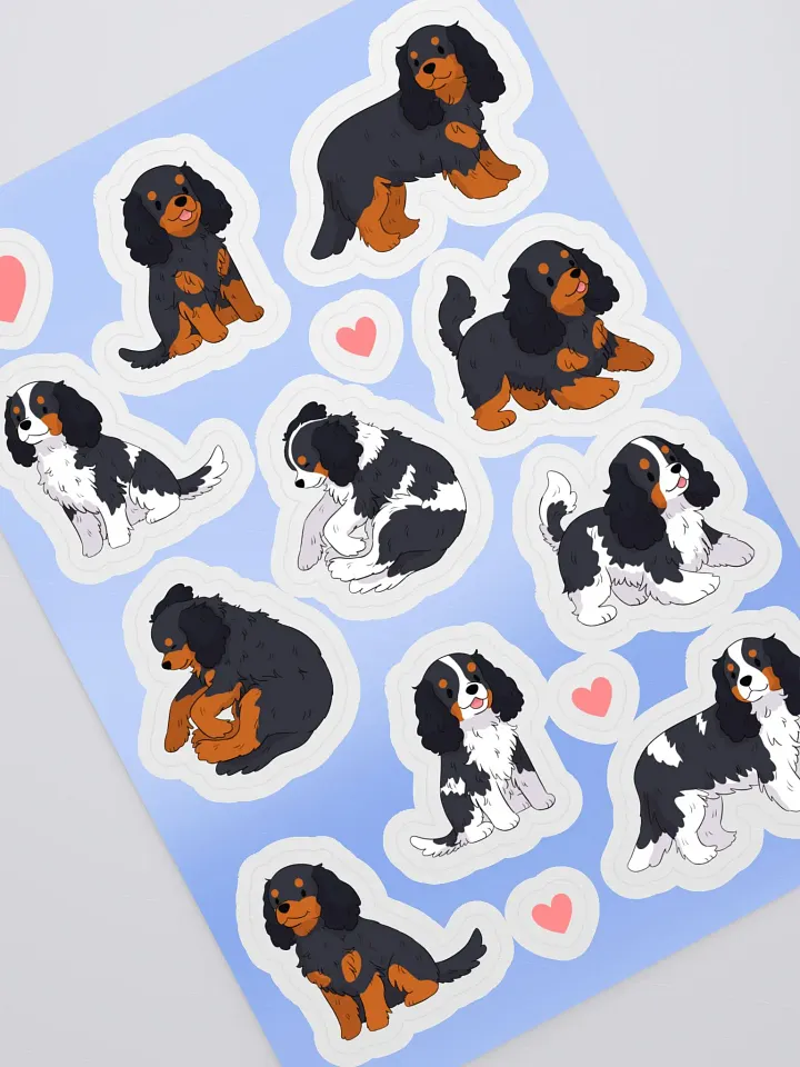 Cavalier King Charles Spaniel Adorable Dog Sticker Sheet product image (2)