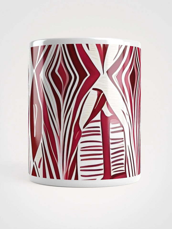 Burgundy & White Abstract Art White Glossy Mug product image (2)